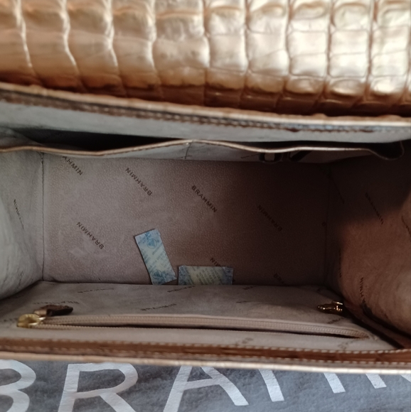 NWT Brahmin RARE COLOR "ROSE GOLD" OPHELIA Strada Satchel - Picture 8 of 12